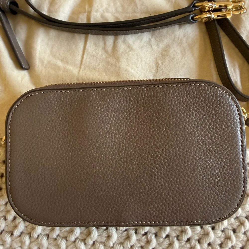 Tory Burch Mini Miller Crossbody Bag ClamShell Taupe - Picture 4 of 9